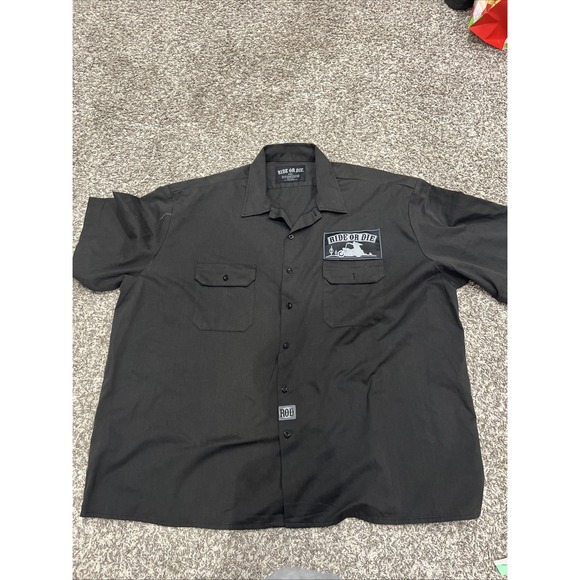 Ride Or die Other - Men's Ride‎ Or Die Botton down short sleeve shirt (1876)